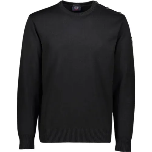 Men Crew Neck Sweater with Shoulder Buttons , male, Sizes: XL, M, L - PAUL & SHARK - Modalova