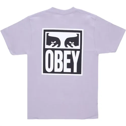 Lila Kreide Eyes Icon T-Shirt , Herren, Größe: XL - Obey - Modalova