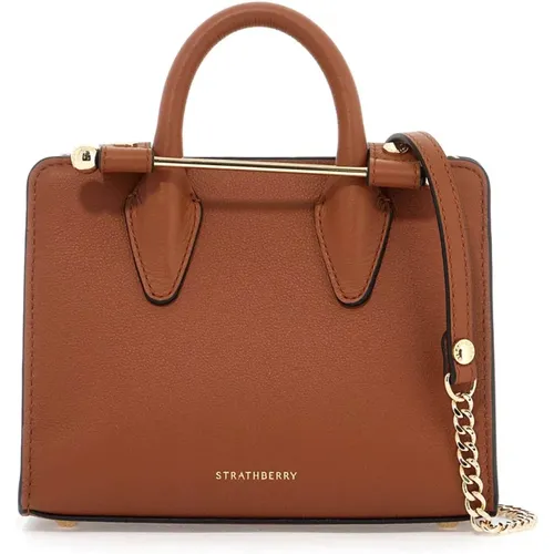 Iconic Nano Tote Leather Bag , female, Sizes: ONE SIZE - Strathberry - Modalova