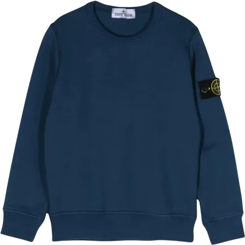 Blauer Pullover mit Logoärmel - Stone Island - Modalova