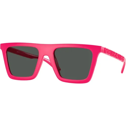 Stylische Sonnenbrille in Schwarz,Stilvolle Sonnenbrille Schwarz GB1/87,Blaue Sonnenbrille mit Originalzubehör,Sunglasses,Schwarze Sonnenbrille mit O - Versace - Modalova
