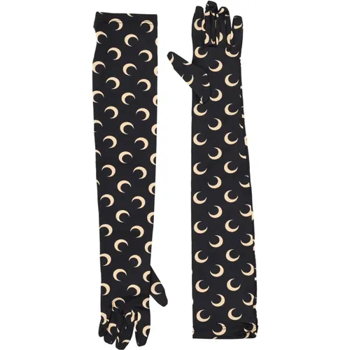 Moon Circle Print Long Gloves , female, Sizes: M/L - Marine Serre - Modalova