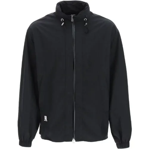 Nylon Logo Jacket with Foldable Hood , male, Sizes: M, XL - Balmain - Modalova