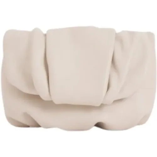 Gerüschte Lederclutch , Damen, Größe: ONE Size - Malababa - Modalova