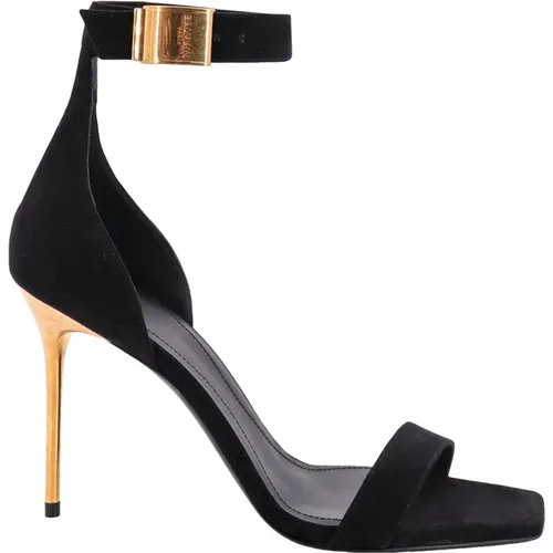 Glamorous Suede High Heel Sandals , female, Sizes: 7 UK - Balmain - Modalova