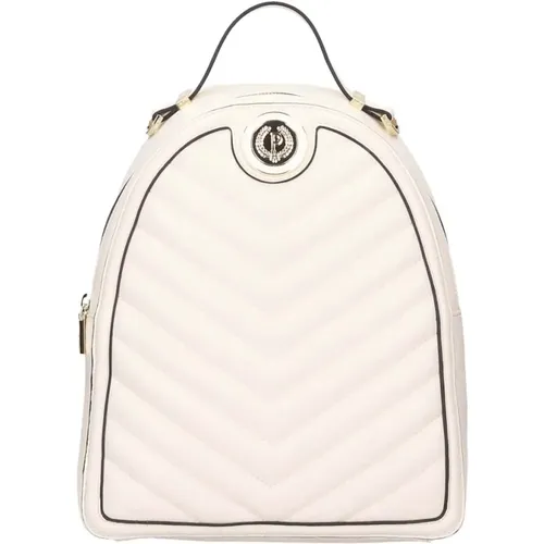 Ivory Gesteppter Rucksack mit P-Logo , Damen, Größe: ONE Size - Pollini - Modalova