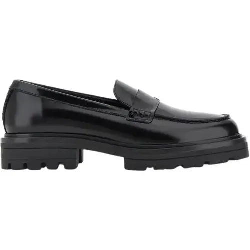 Flache Schwarze Schuhe Stilvolles Modell , Herren, Größe: 41 1/2 EU - Hogan - Modalova