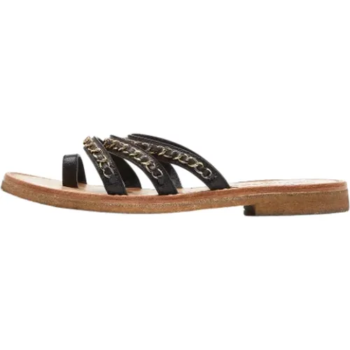 Pre-owned Leather sandals , female, Sizes: 6 1/2 UK - Chanel Vintage - Modalova