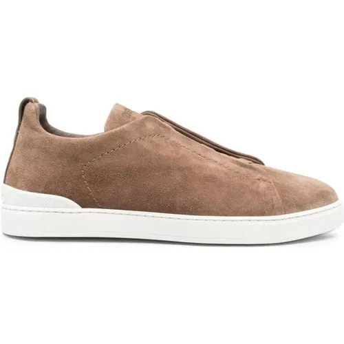 Triple Stitch Suede Sneakers , male, Sizes: 8 UK, 11 UK - Ermenegildo Zegna - Modalova