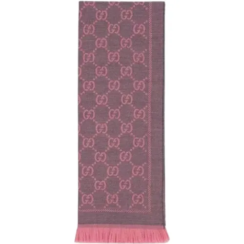 Jacquard GG Graphite Scarf , female, Sizes: ONE SIZE - Gucci - Modalova