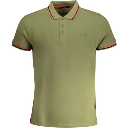 Grünes Poloshirt mit Kurzen Ärmeln , Herren, Größe: 2XL - Cavalli Class - Modalova