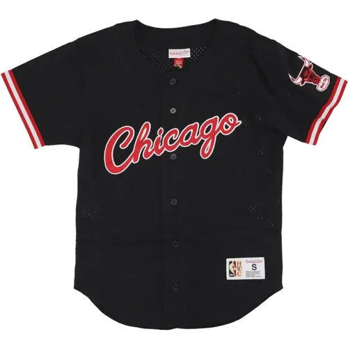 Chicago Bulls Mesh Button Jacket , Herren, Größe: XL - Mitchell & Ness - Modalova