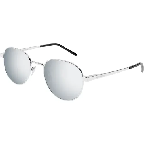 Silber/Silber Sonnenbrille SL 555 , unisex, Größe: 48 MM - Saint Laurent - Modalova