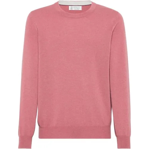 Fuchsia Cashmere Sweater , male, Sizes: XL - BRUNELLO CUCINELLI - Modalova