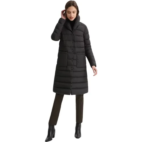 Quilted Microfiber Winter Coat with Shawl Collar , female, Sizes: XS - Woolrich - Modalova