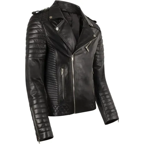 Jordan Perfecto Leather Jacket - Silk Edition , male, Sizes: S, L, XS, M, XL - Cycas D’or - Modalova