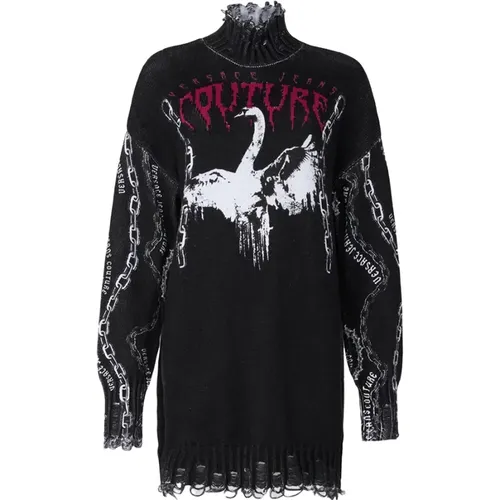 Goth Print Pullover , Damen, Größe: L - Versace Jeans Couture - Modalova