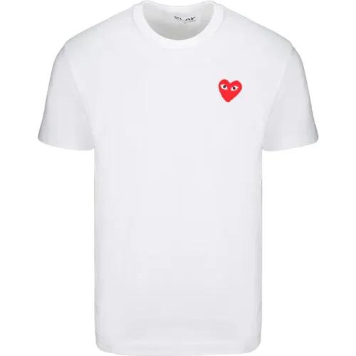 Augen Herz Patch T-Shirt , Herren, Größe: XL - Comme des Garçons Play - Modalova