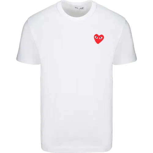 Augen Herz Patch T-Shirt , Herren, Größe: L - Comme des Garçons Play - Modalova