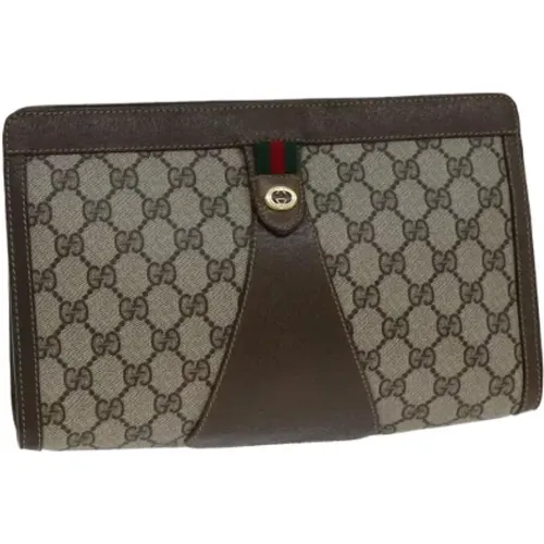 Pre-owned Leder clutches , Damen, Größe: ONE Size - Gucci Vintage - Modalova