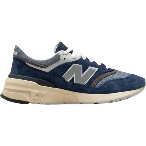 Dunkelblaue Weiße Klassische Sneaker , Herren, Größe: 41 1/2 EU - New Balance - Modalova