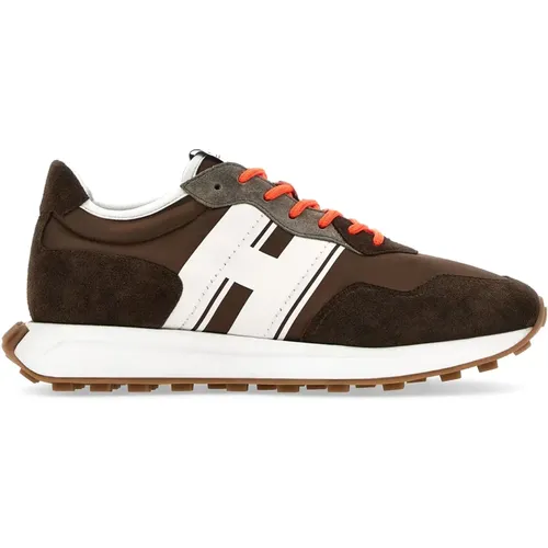 H601 Braune Wildleder Sneakers , Herren, Größe: 39 1/2 EU - Hogan - Modalova