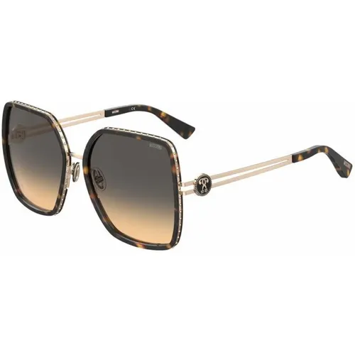 Stilvolle Sonnenbrille in Goldton , Damen, Größe: 57 MM - Moschino - Modalova