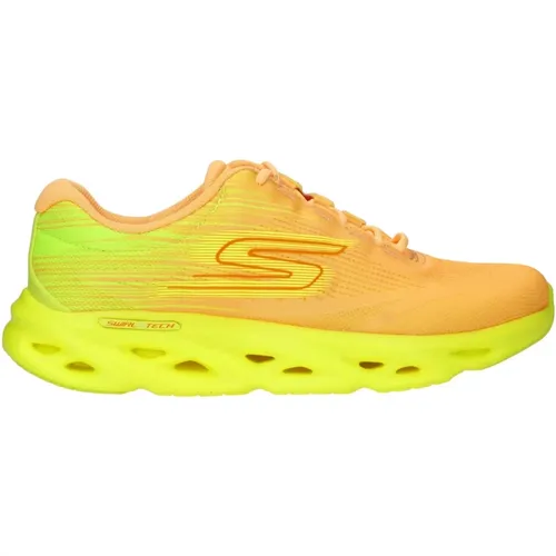 Neon Yellow Swirl Tech Speed Sneaker , female, Sizes: 3 UK, 7 UK, 5 UK, 8 UK, 4 UK, 6 UK - Skechers - Modalova