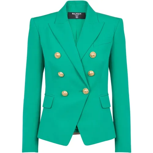 Classic 6-button jacket , female, Sizes: S - Balmain - Modalova
