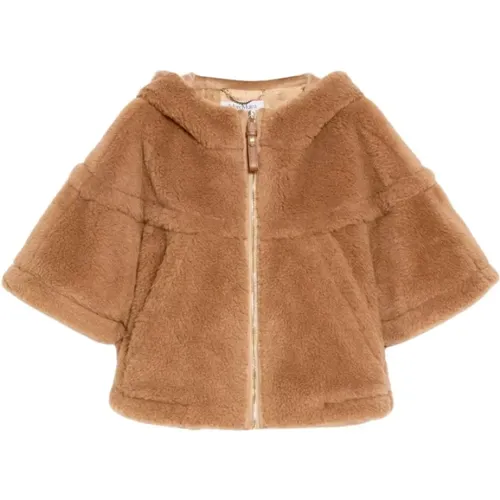 Kamel Teddy Cropped Jacke mit Kapuze - Max Mara - Modalova