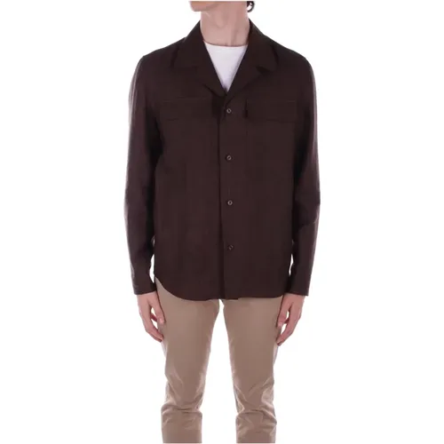 Dark Button-Up Jacket , male, Sizes: L, XL, M - Briglia - Modalova