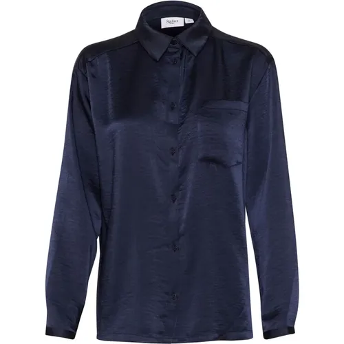 Oversize Shirt Blouse Night Sky , female, Sizes: XL, 2XL, XS, L, S, M - Saint Tropez - Modalova