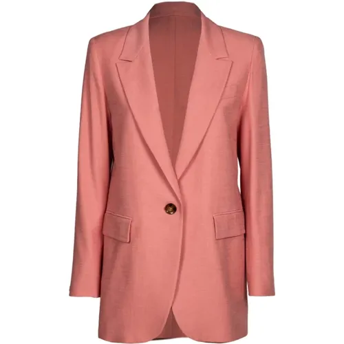 Peach Marengo Jacket with Pockets , female, Sizes: L, M - Iblues - Modalova