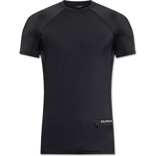 Schwimm T-Shirt , Herren, Größe: M - Balmain - Modalova