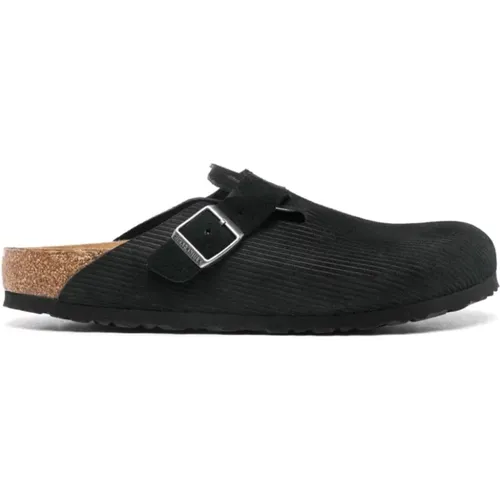 Schwarze Wildleder Sandalen Schnalle Slip-On - Birkenstock - Modalova