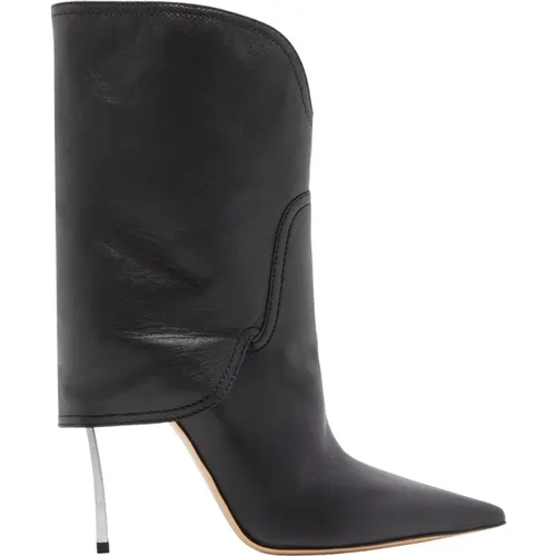 Iconische Schwarze Lederstiefeletten , Damen, Größe: 38 EU - Casadei - Modalova