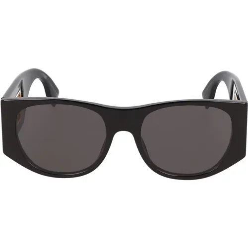 Sonnenbrille mit unregelmäßiger Form,Ovale Schwarze Acetat Sonnenbrille - Fendi - Modalova