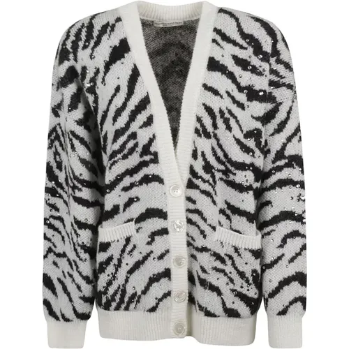 Zebra Knit Cardigan Ss24 , female, Sizes: 2XS, XS - Alessandra Rich - Modalova