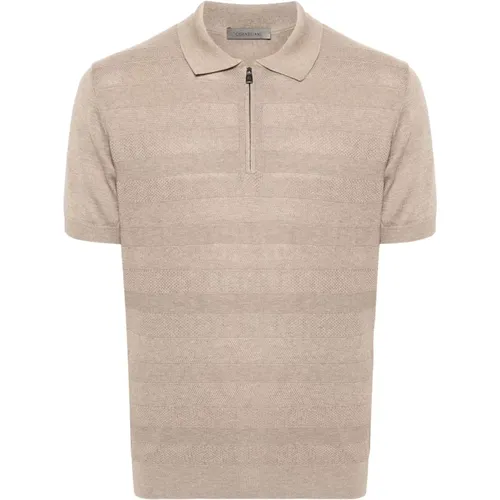 Casual Seiden Baumwoll Polo Shirt , Herren, Größe: XL - Corneliani - Modalova