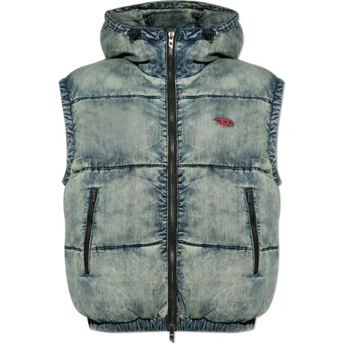 Insulated vest W-Mons-Sl , male, Sizes: S, M - Diesel - Modalova