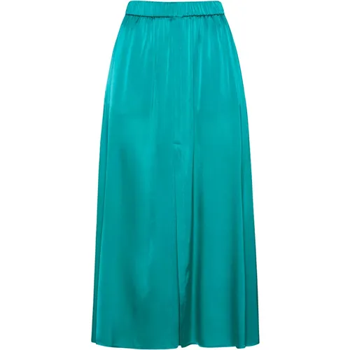 Flared Satin Skirt with Pockets , female, Sizes: L - Forte Forte - Modalova