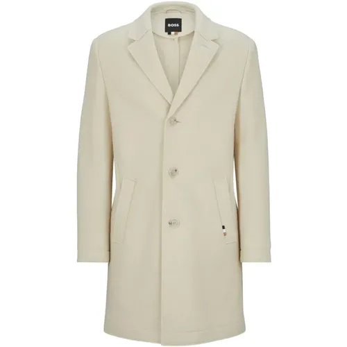 Slim-Fit Wool Coat with Button Closure , male, Sizes: L - Hugo Boss - Modalova