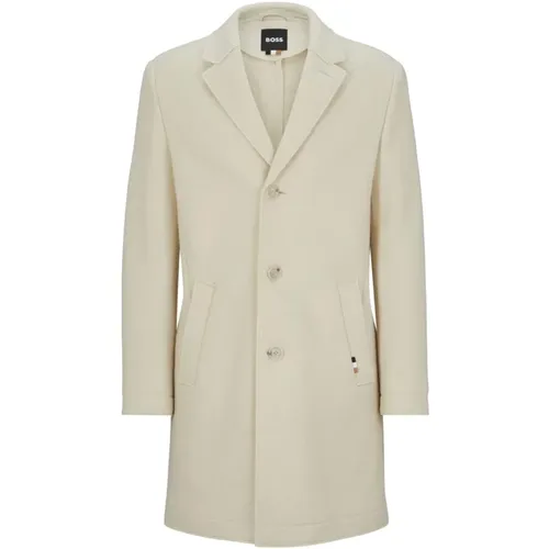 Slim-Fit Wool Coat with Button Closure , male, Sizes: L, S - Hugo Boss - Modalova
