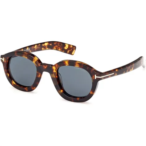 Raffa Sunglasses Dark Havana/Blue , male, Sizes: 46 MM - Tom Ford - Modalova