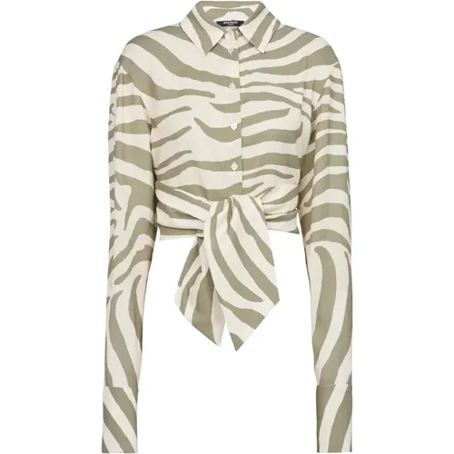 Hemd mit Zebra-Print , Damen, Größe: 2XS - Balmain - Modalova