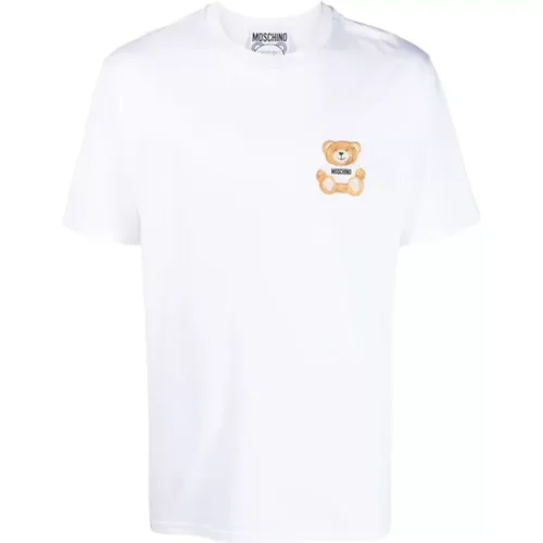 Teddybär-Patch Baumwoll-T-Shirt , Herren, Größe: S - Moschino - Modalova