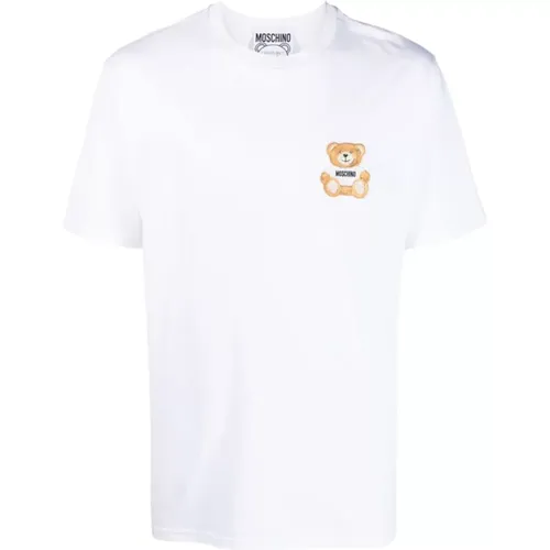 Teddybär-Patch Baumwoll-T-Shirt , Herren, Größe: XL - Moschino - Modalova