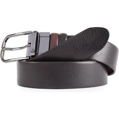 Reversible Leather Belt with Buckle , male, Sizes: ONE SIZE - Piquadro - Modalova