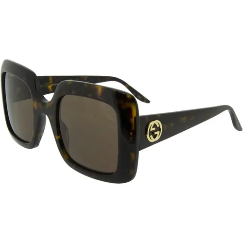 Square Tortoise Women's Sunglasses , female, Sizes: 52 MM - Gucci - Modalova