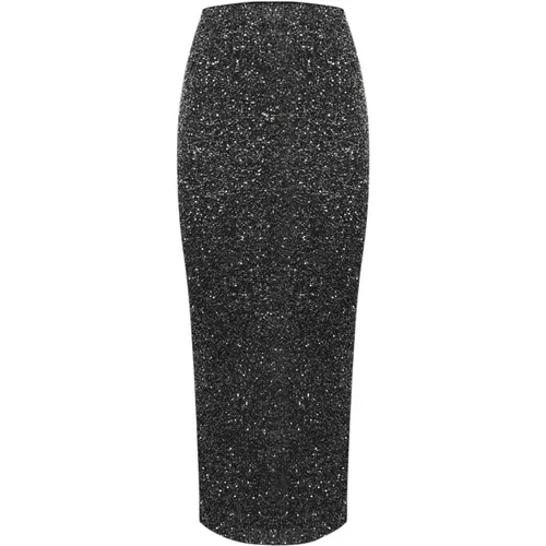 Pailletten Schwarzer Rock Slim Fit - Liviana Conti - Modalova